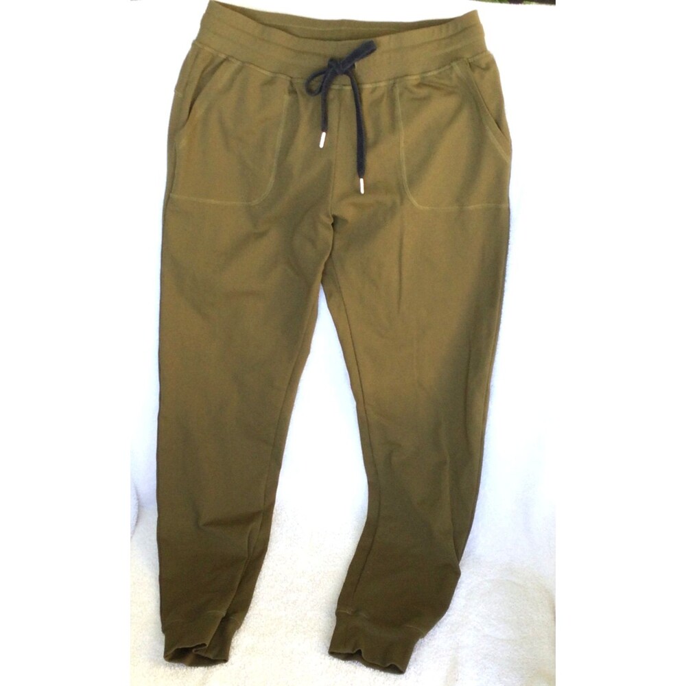 Zyia Active Unwind Joggers Pants Olive Green Size Small Gym Running Pockets